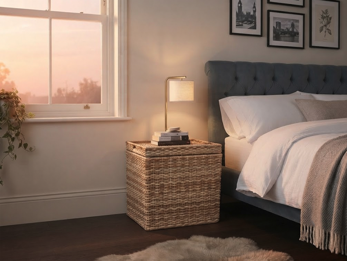Wicker Storage Accent Table