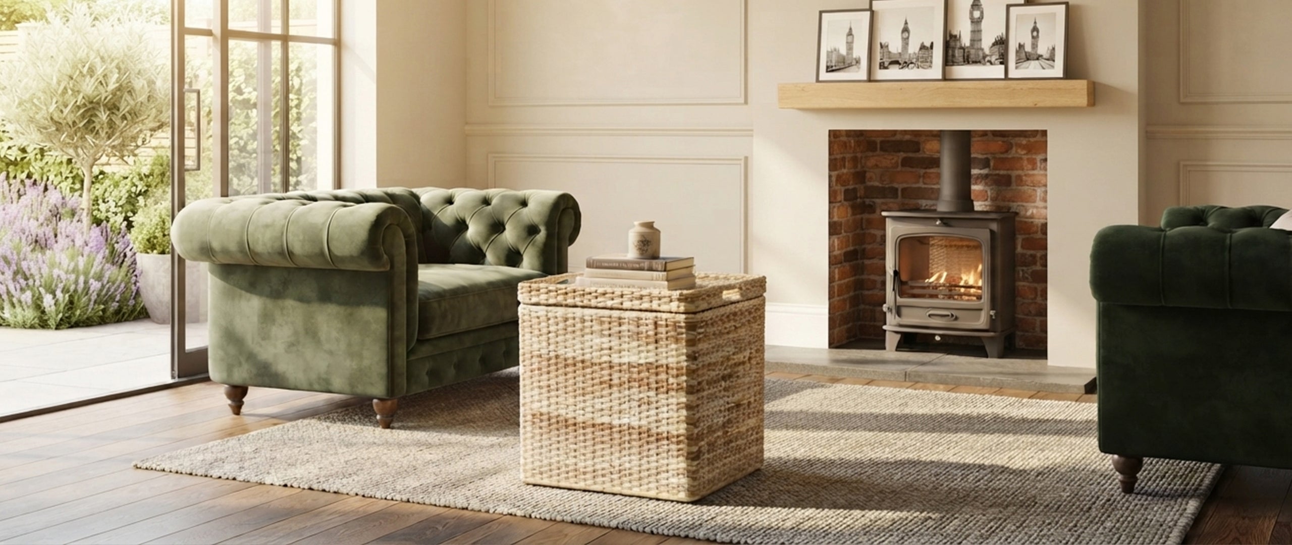 Wicker Storage Accent Table